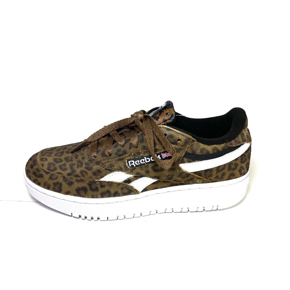 Reebok Club C Double Revenge Women's‎ Sneakers Brown Leopard Prints Size 7.5